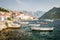 Perast historical port town in Montenegro, Balkan in Boka Kotorska bay