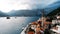 Perast Montenegro. Beautiful old city on the shore of Kotor Bay.