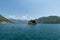 Perast, Montenegro - June 6.2019. Natural islet with Saint George Benedictine monastery