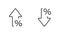 Percent arrow isolated icon in line style. Vector business concept