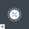 Percent Badge related vector glyph icon.