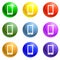 Percent bubble chat icons set vector