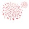 Percent fireworks design on white background