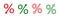 Percent icon. Percentage with arrow to down and up. Decrease and increase of interest rate. Symbol of loss or growth of price,