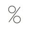 Percent icon vector. Line discount symbol.