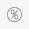 Percent outline icon