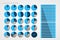 Percent pie and arrow charts. Vector percentage infographics