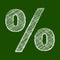 % percent scribble symbol on a green background.