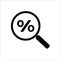 percent search magnify glass icon