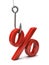 Percent sign on the hook