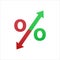 percent symbol market increase growth and decrease icon.