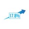 Percent up arrow icon. Percentage, arrow, growth. Banking concept. Can be used for topics like investment, interest rate, finance