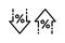 Percentage arrow up and down icon. Percent line icon. Price increase, decrease. Business simple symbol. Vector