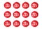 Percentage Off stickers, Sale Tags, Red Sale template, Labels, Discount, icon vector