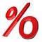 Percentage symbol in red