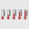 Percentage thermometer. Temperature thermometers with percentages scale