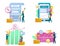 Percentages in finance, vector isolated illustration set