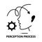 perception process icon, black vector sign with editable strokes, concept illustration