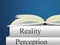 Perception Vs Reality Books Compares Thought Or Imagination With Realism - 3d Illustration