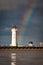 Perch Rock Lighthouse with a rainbow