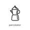 percolator icon. Trendy modern flat linear vector percolator icon on white background from thin line Electronic devices collection