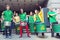 Percussion band performing on the street in Vilnius