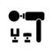 Percussive massage tool black glyph icon