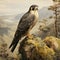 Peregrine falcon,digital watercolor painting