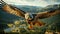 Peregrine falcon flying on the sky , photo realistic, 4K resolution , AI generated