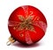 Perfec red christmas ball isolated