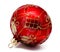 Perfec red christmas ball isolated