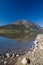 Perfect autumn mountain reflection, Atlin Lake