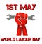 perfect banner for world labour day with a fist
