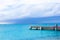 Perfect beach pier at caribbean island in Turks