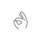 Perfect, bellissimo fingers emoji, hand gesture line art vector icon for apps and websites