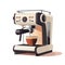 A Perfect Brew: Coffee Machine and Cup Vector Illustration