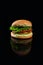 The perfect burger classic burger American burger with chicken, lettuce, tomato and sauce