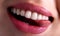 Perfect Close Up Sensual beautiful sexy Seductive Pink  Lips woman smile with tongue . White Teeth bleaching ceramic crowns