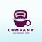 Perfect coffee cup logo design with fitness icon