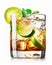 The Perfect Cuba Libre: A Refreshing Blend of Rum, Lime, and Cola On White Background. Generative AI