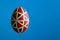 Perfect ethnical handmade easter egg. Decorated with patterns