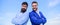 Perfect in every detail. Business people concept. Bearded business people posing confidently. Business men stand blue