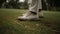 Perfect form, A close-up of golfers legs during a swing