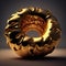 Perfect golden donut with glaze on dark background. AI