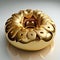 Perfect golden donut with glaze on white background. AI