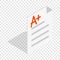 Perfect grade on a paper test isometric icon