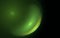 Perfect green silken and glassy green sphere in black space.