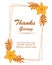 Perfect for invitation thanksgiving, with pattern art of leaf floral frame. Vector