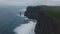 Perfect landscape view of a big stones cliffs of moher in Ireland drone capturing video from the high top.