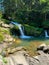 Perfect landscape with waterfall in the Carpathian Mountains.